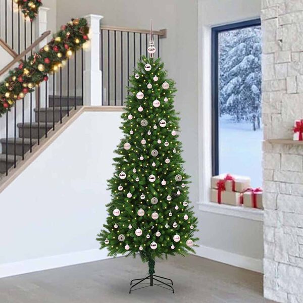 vidaXL Sapin de No&euml;l avec 300 LED avec support Vert 240 cm PE
