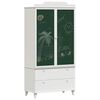 vidaXL Armoire avec Tableau Noir avec tiroir Blanc 90 x 45 x 180 cm