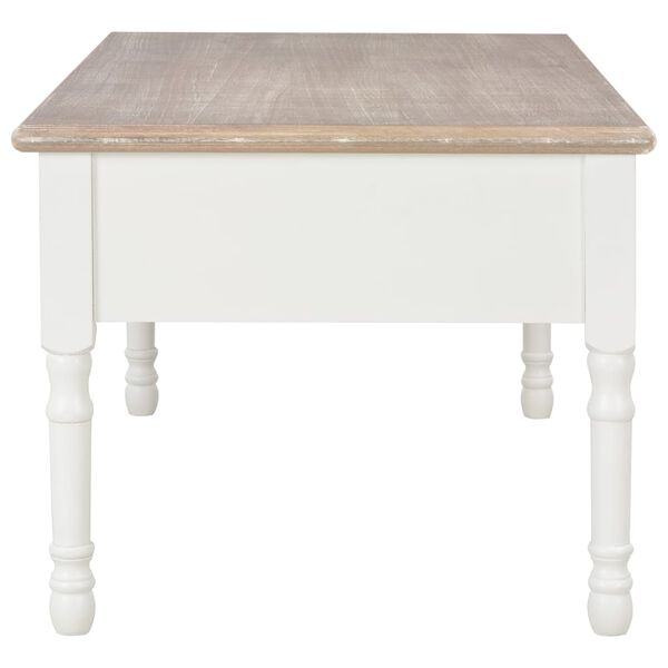 vidaXL Table basse Blanc 100x50x46 cm Bois de Paulownia solide