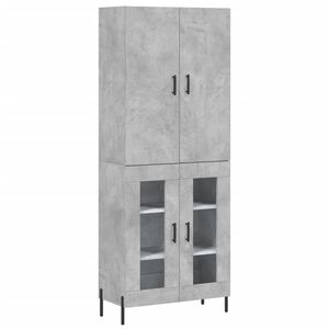 vidaXL Buffet haut Gris b&eacute;ton 69,5x34x180 cm Bois d'ing&eacute;nierie