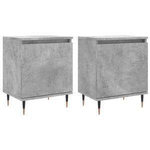 vidaXL Tables de chevet 2 pcs gris b&eacute;ton 40x30x50 cm bois d'ing&eacute;nierie