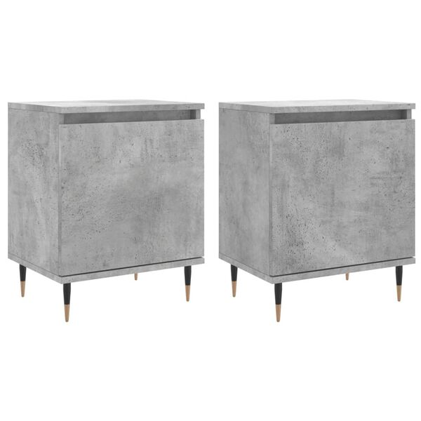 vidaXL Tables de chevet 2 pcs gris béton 40x30x50 cm bois d'ingénierie