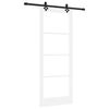 vidaXL Porte coulissante Blanc 83 x 211 cm Bois de pin massif et verre