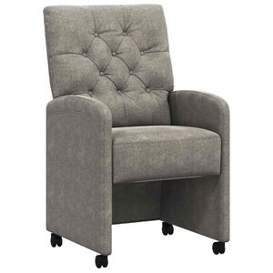 vidaXL Chaises de Salle &agrave; Manger avec Roues 2 pcs Gris clair