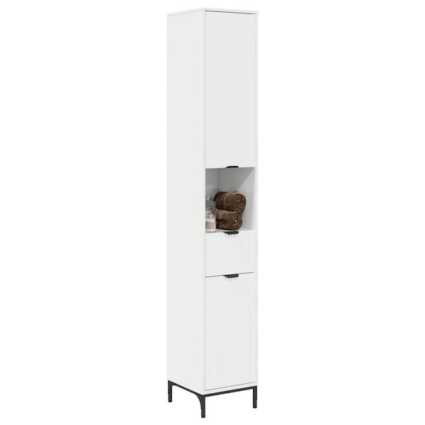 vidaXL Cabinet de salle de bain Blanc brillant 31,5 x 33 x 190 cm