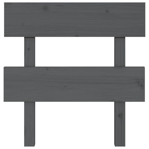 vidaXL T&ecirc;te de lit Gris 93,5x3x81 cm Bois massif de pin