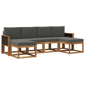 vidaXL Ensemble de canap&eacute;s d'ext&eacute;rieur 6 pcs Naturel et Anthracite