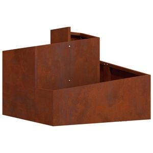 vidaXL Cache-pot de jardin Rouill&eacute; 60 x 60 x 50 cm Acier patin&eacute;