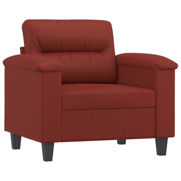 vidaXL Fauteuil avec repose-pied Rouge bordeaux 60 cm Similicuir