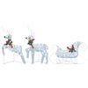 vidaXL D&eacute;coration de No&euml;l Rennes et tra&icirc;neau 60 LED Ext&eacute;rieur Argent&eacute;
