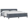 vidaXL Lit &agrave; ressorts avec matelas Gris fonc&eacute; 200 x 200 cm Velours