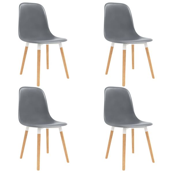 vidaXL Chaises &agrave; manger lot de 4 Gris Plastique