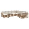 vidaXL Ensemble de canap&eacute;s d'ext&eacute;rieur 11 pcs Blanc Naturel et Cr&egrave;me
