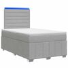 vidaXL Lit boxspring LED avec matelas Gris clair 120 x 190 cm Tissu
