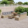 vidaXL Ensemble de canap&eacute; de jardin 11 pcs Beige polyrotin