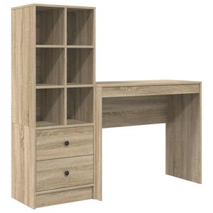 vidaXL Bureau Ch&ecirc;ne Sonoma 135,5 x 40 x 127 cm 2 pc