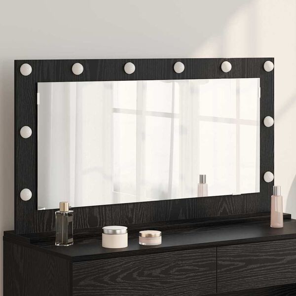 vidaXL Miroir de vanit&eacute; avec miroir Ch&ecirc;ne noir 100 x 55 x 18 cm