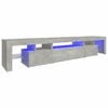 vidaXL Meuble TV avec lumi&egrave;res LED Gris b&eacute;ton 215x36,5x40 cm