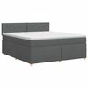 vidaXL Lit boxspring avec matelas Gris fonc&eacute; 140 x 200 cm Tissu