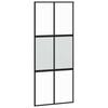 vidaXL Porte coulissante noir 90x205 cm verre tremp&eacute; aluminium