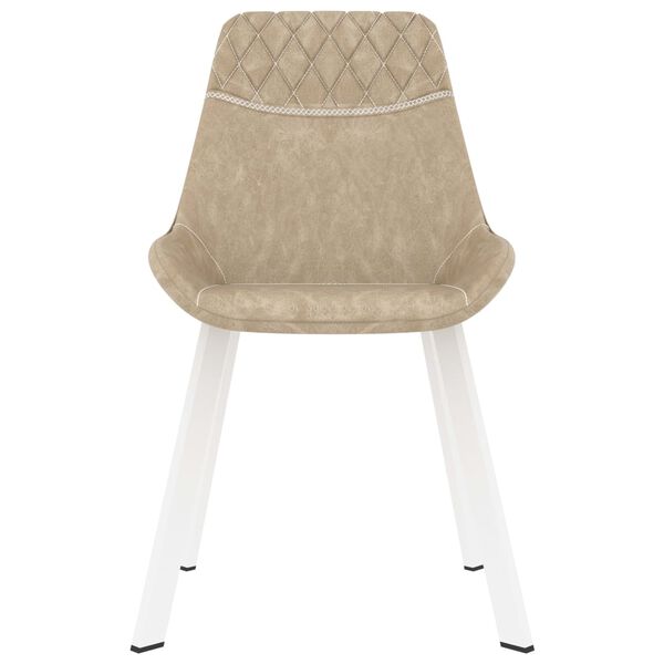 vidaXL Chaises &agrave; manger lot de 2 cr&egrave;me similicuir