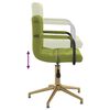 vidaXL Chaise pivotante de salle &agrave; manger Vert clair Velours