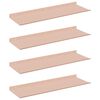 vidaXL &Eacute;tag&egrave;re flottante 4 pcs Rose 60 x 18 x 2,5 cm Acier