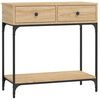 vidaXL Table console ch&ecirc;ne sonoma 75x34,5x75 cm bois d'ing&eacute;nierie