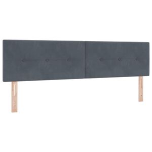 vidaXL T&ecirc;te de lit avec t&ecirc;te de lit Gris fonc&eacute; 180 cm Cuir synth&eacute;tique