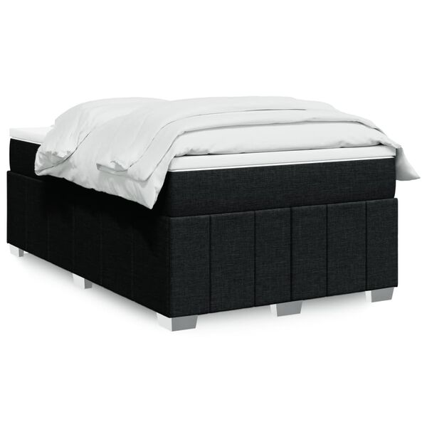 vidaXL Sommier &agrave; lattes de lit avec matelas Noir 120x200 cm Tissu