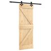vidaXL Porte coulissante Naturel et noir 70 x 210 cm
