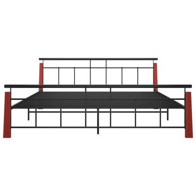 vidaXL Cadre de lit sans matelas métal bois de chêne massif 200x200 cm