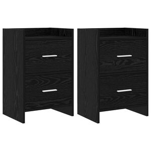 vidaXL Tables de chevet 2 pc Ch&ecirc;ne noir 40 x 30 x 60 cm
