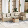 vidaXL Ensemble de canap&eacute; de jardin 7 pcs Beige Poly rotin