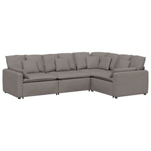 vidaXL Canap&eacute; modulable avec coussins en tissu gris fonc&eacute;