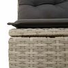 vidaXL Canapé de jardin avec coussin Gris clair Poly rotin