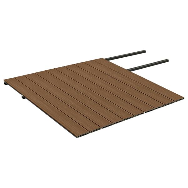 vidaXL Panneaux de terrasse et accessoires WPC Marron/gris 25 m&sup2; 4 m