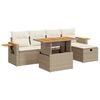 vidaXL Salon de jardin avec coussins 6 pcs beige r&eacute;sine tress&eacute;e