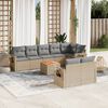 vidaXL Salon de jardin avec coussins 9 pcs beige r&eacute;sine tress&eacute;e