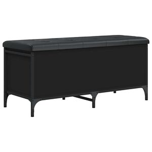 vidaXL Banc de rangement noir 102x42x45 cm bois d'ing&eacute;nierie