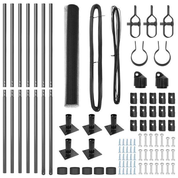 vidaXL Poteau de cl&ocirc;ture. Gris 10 x 0,8 m (maillage 13 mm)