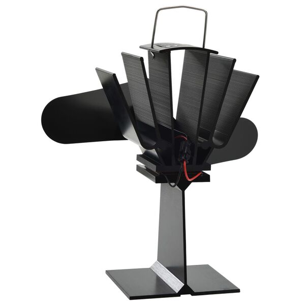 vidaXL Ventilateur de po&ecirc;le aliment&eacute; par chaleur 2 pales Noir