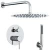 vidaXL Syst&egrave;me de Douche Encastr&eacute; (Rond) Argent&eacute; Acier Inoxydable 201