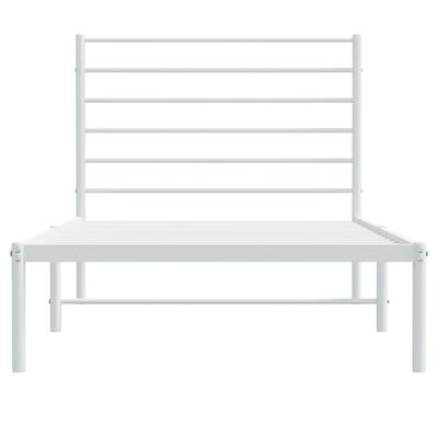 vidaXL Cadre de lit métal sans matelas avec tête de lit blanc 90x200cm