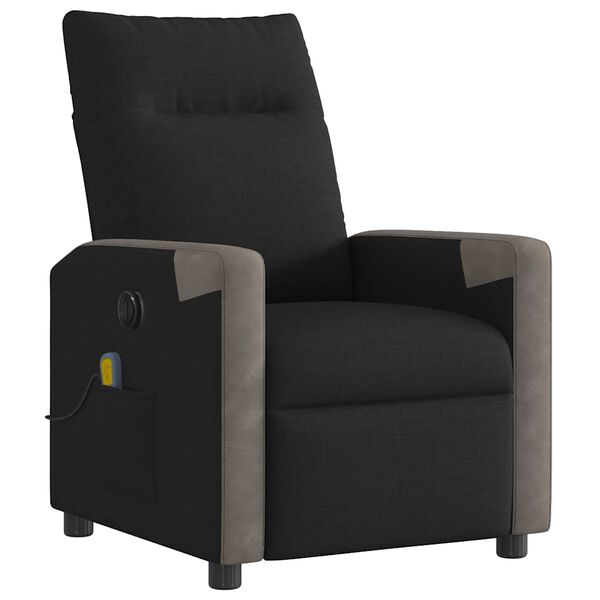 vidaXL Fauteuil de massage inclinable &eacute;lectrique Noir Tissu