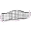 vidaXL Paniers à gabions arqués 9 pcs 200x30x40/60 cm Fer galvanisé