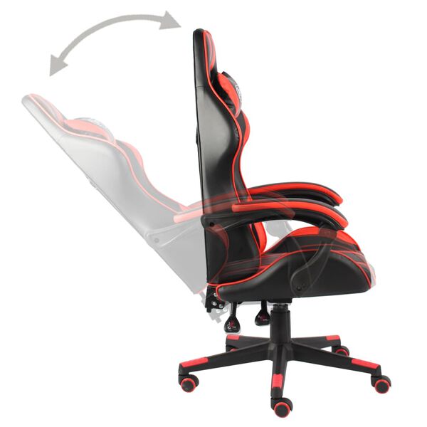 vidaXL Fauteuil de jeux vidéo Noir et rouge Similicuir