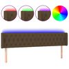 vidaXL T&ecirc;te de lit &agrave; LED Marron fonc&eacute; 203x16x78/88 cm Tissu