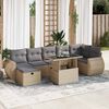 vidaXL Salon de jardin avec coussins 8 pcs beige r&eacute;sine tress&eacute;e