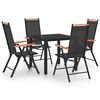 vidaXL Ensemble &agrave; manger de jardin 5 pcs aluminium noir
